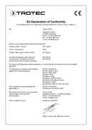 Izjava o sukladnosti Pročistač zraka TAC 1500 S (INT)