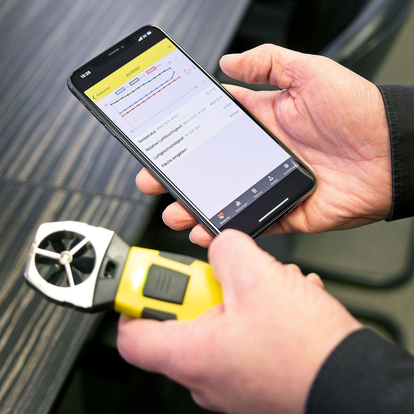 Svestrani anemometar kao aplikacijaSenzor s upravljanjem pametnim telefonom